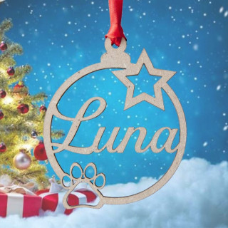 Bola de Navidad Personalizada para Mascotas con Nombre – Adorno Original para Árbol