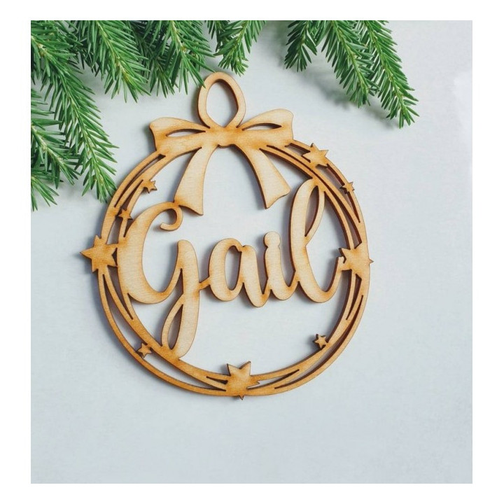 Bola de Navidad de Madera Personalizada con Nombre – Decoración Navideña Única