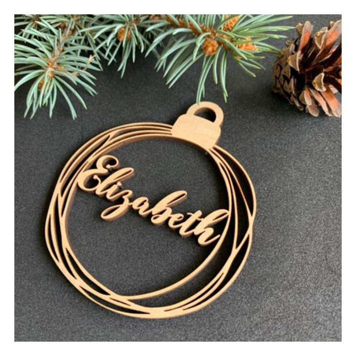 Bola de Navidad Fina y Elegante en Madera – Diseño Sofisticado