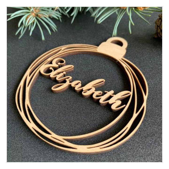 Bola de Navidad Fina y Elegante en Madera – Diseño Sofisticado