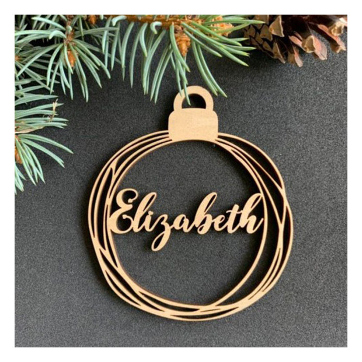 Bola de Navidad Fina y Elegante en Madera – Diseño Sofisticado