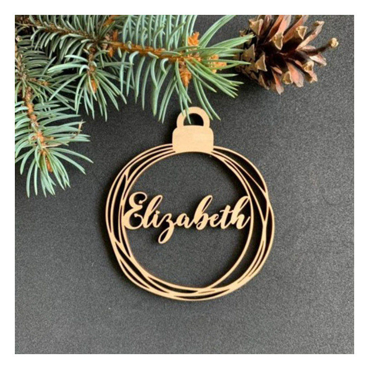 Bola de Navidad Fina y Elegante en Madera – Diseño Sofisticado