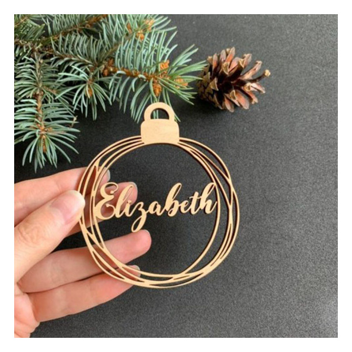 Bola de Navidad Fina y Elegante en Madera – Diseño Sofisticado