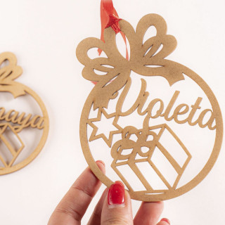 Bola de Navidad personalizada en madera con nombre | Adorno único