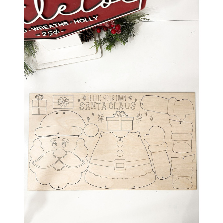 Muñeco de Navidad de Madera | Monta y Pinta | Decoración Navideña