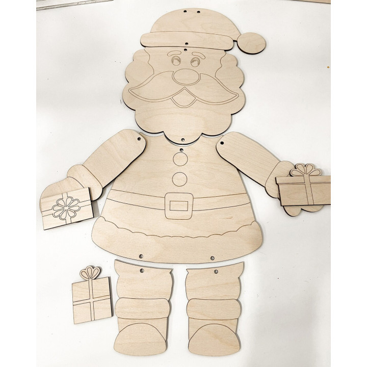 Muñeco de Navidad de Madera | Monta y Pinta | Decoración Navideña