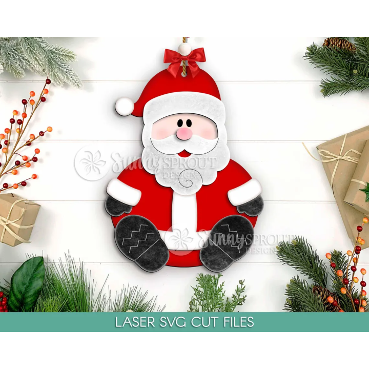 Muñeco Papá Noel de madera para montar y pintar | Decoración navideña